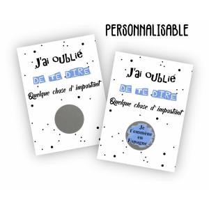 Carte à gratter personnalisable avec votre message  - 2