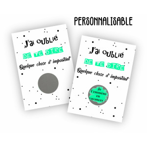 Carte à gratter personnalisable avec votre message  - 3