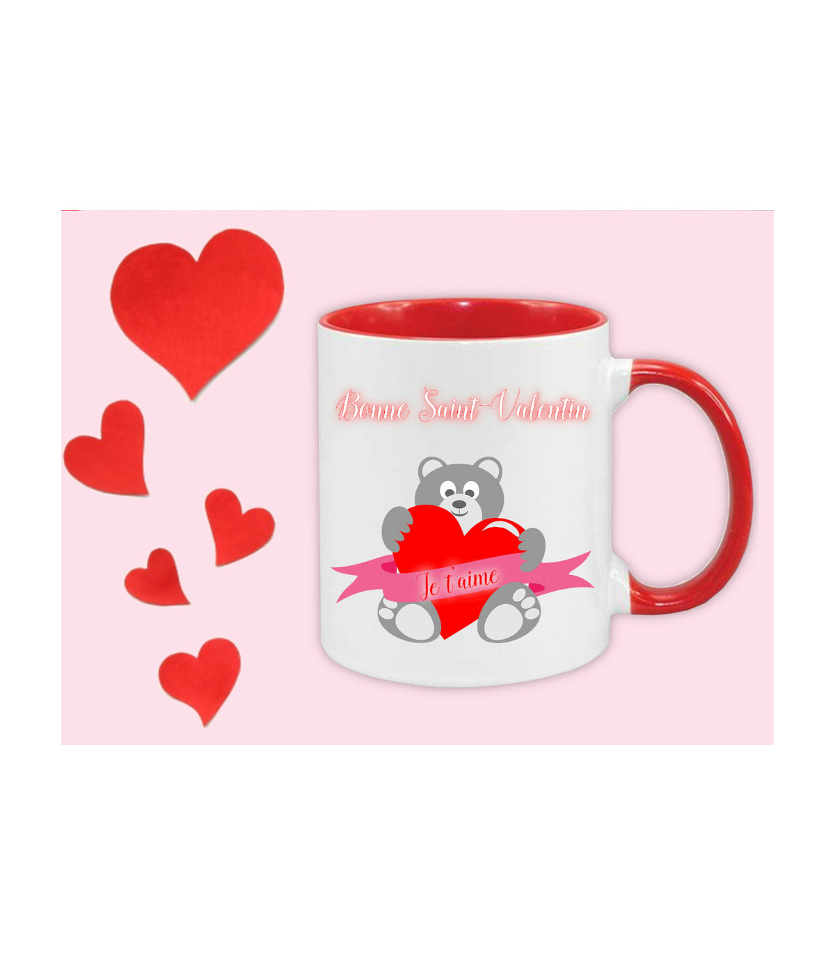 Mug publicitaire en forme de coeur - Mug personnalisé St Valentin