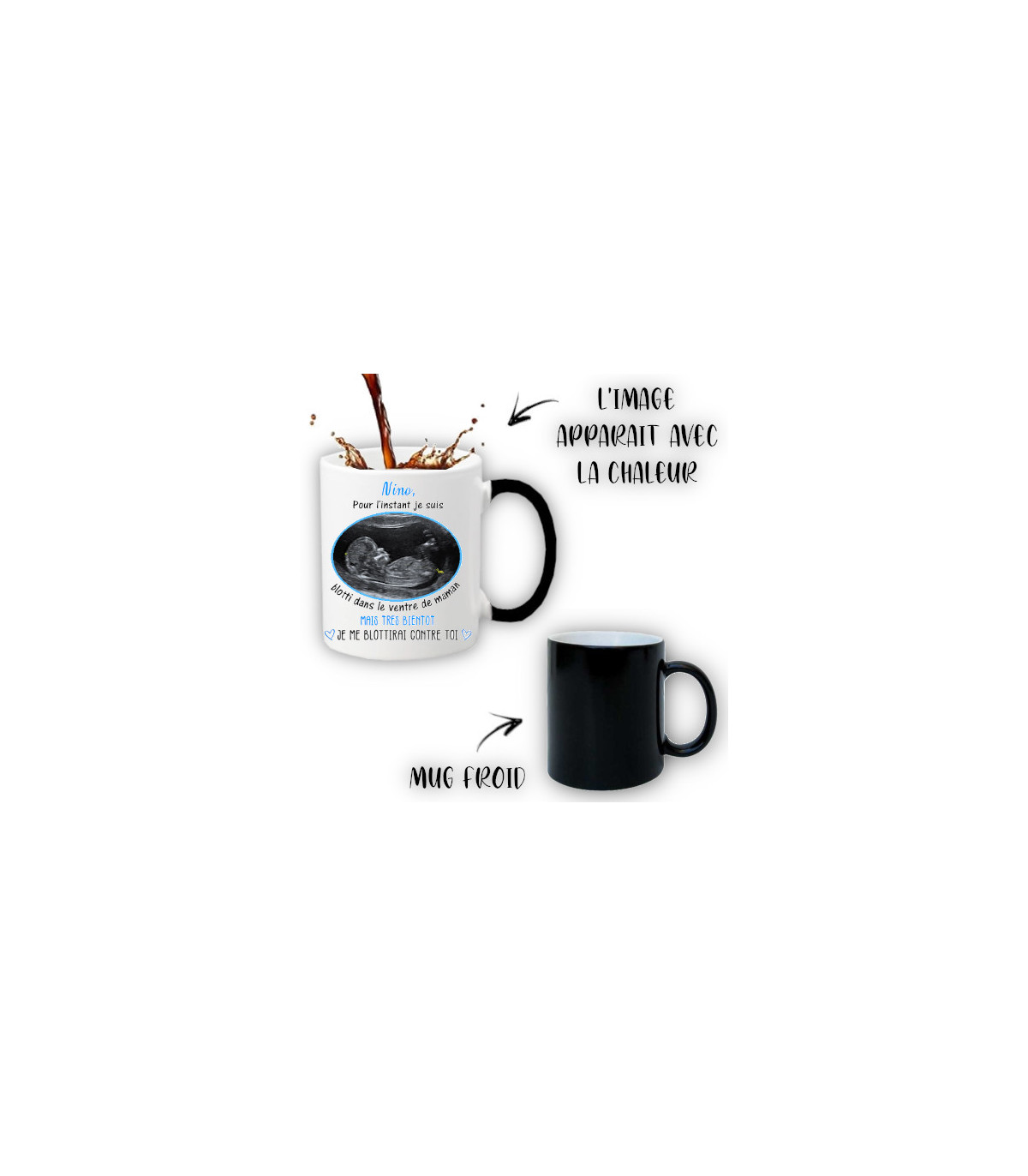 Mug tata personnalisable avec votre échographie - Jeux'Gratte