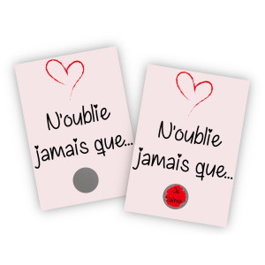 Carte annonce à gratter à personnaliser – Saint Valentin – Mimosa